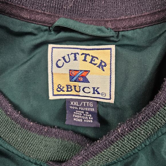 Vintage Cutter & Buck Windbreaker Pullover Green Mens 2XL DOMINION Energy - Picture 3 of 10